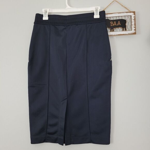 Acne Studios Clementina Pencil Skirt Size M in Dark Navy Elastic Waist Fleece - Picture 4 of 9